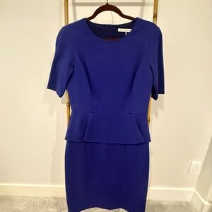 Trina Turk Blue Peplum Midi Dress for Work